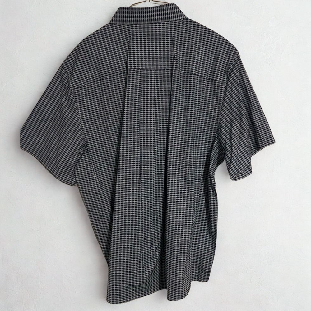 Blue Patterned Short Sleeve Button Down Shirt - Picture 3 of 6